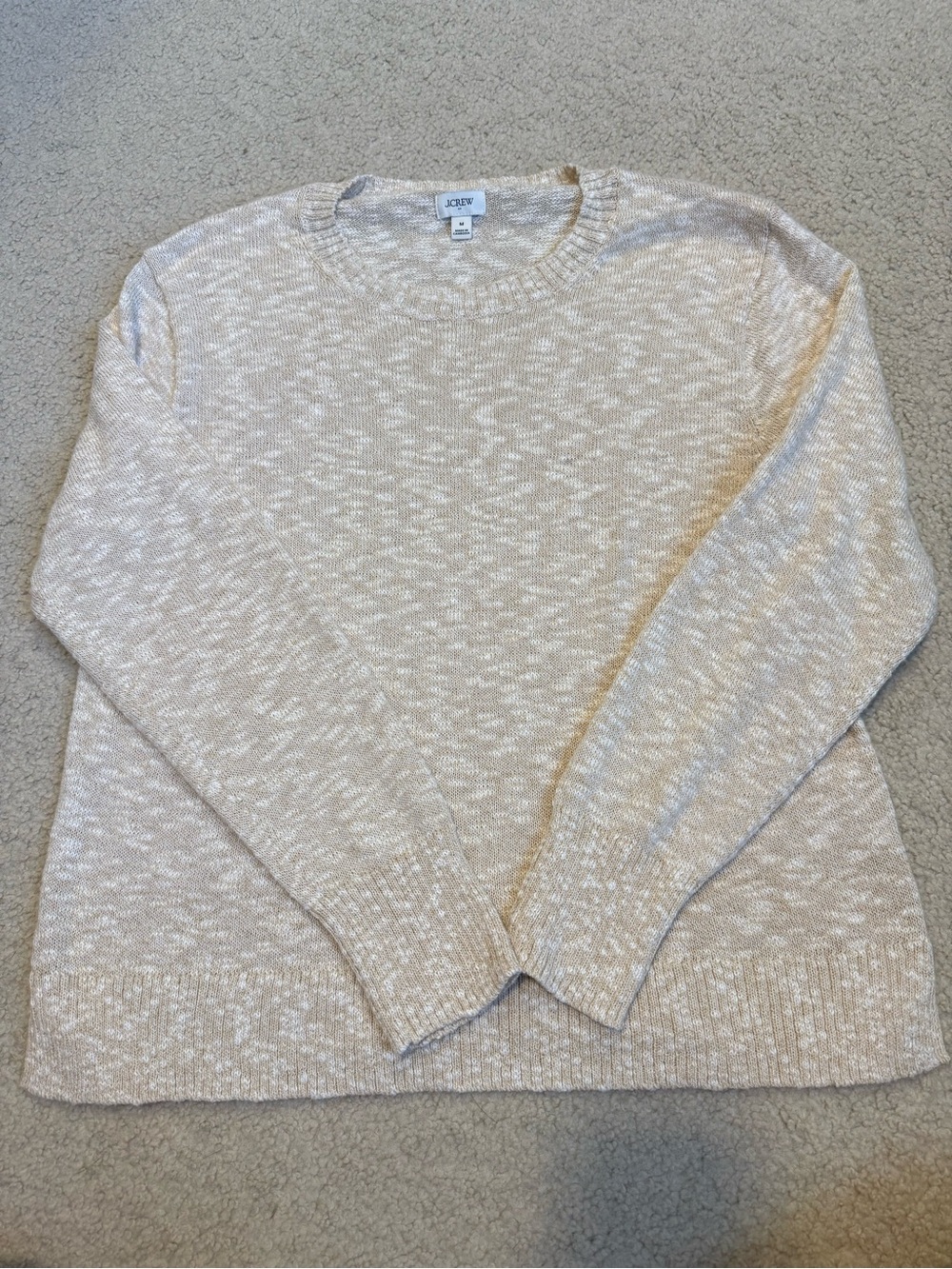 J. Crew Women's Cream Marled Scoopneck Sweater